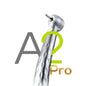 High-speed LED dental airotor handpiece with textured silver body, A2 Pro label visible