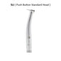 Silver dental airotor handpiece with push button standard head on white background