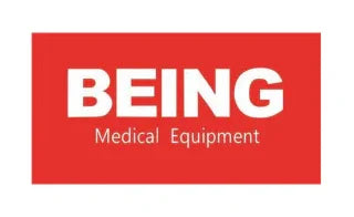 BEING Medical Equipment logo on a red background for dental handpiece supplier