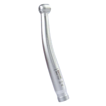 Silver dental airotor handpiece with power torque, isolated on white background