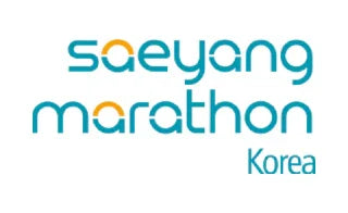 Saeyang Marathon Korea logo in blue and orange on a white background