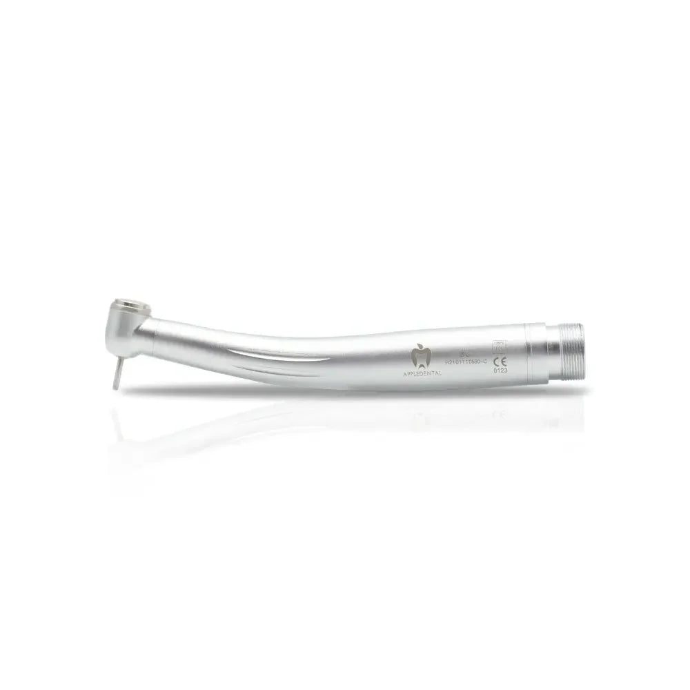 High speed dental airotor handpiece with metallic finish, isolated on white background