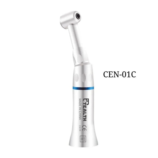 Contra angle dental handpiece with metallic body, labeled CEN-01C, on white background