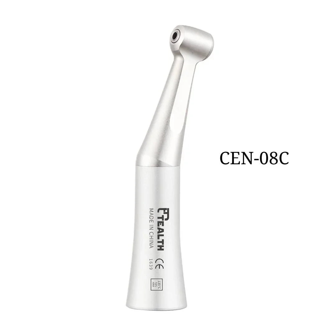 CEN-08C contra angle dental handpiece, stainless steel, isolated on white background