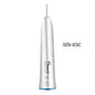 Silver dental straight handpiece with blue ring, model SIN-03C, on white background