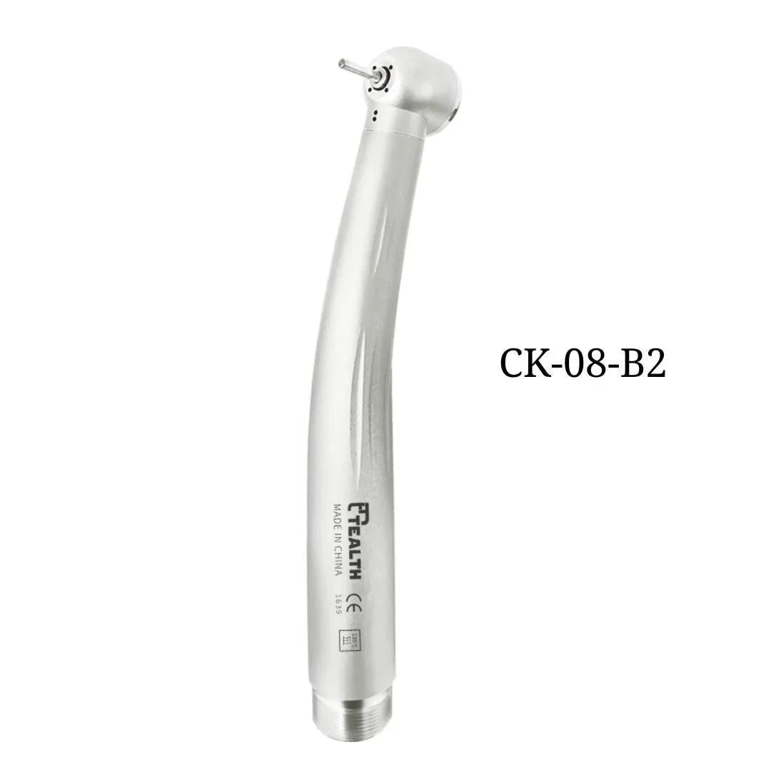 CK-08-B2 dental airotor handpiece, silver, single head, against white background