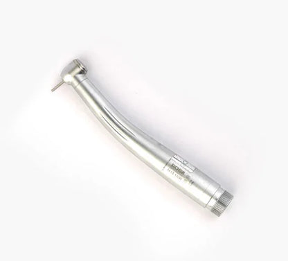 Silver dental airotor handpiece for dentists on white background