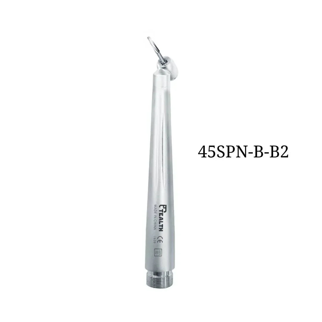 Dental airotor handpiece with angled head, model 45SPN-B-B2, stainless steel finish
