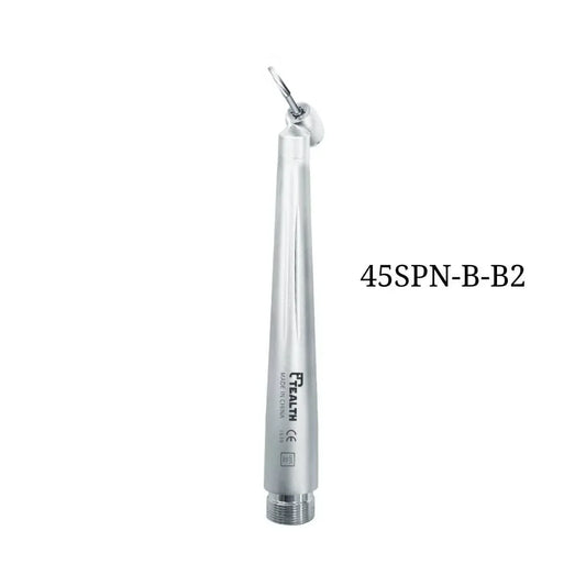 Dental airotor handpiece with angled head, model 45SPN-B-B2, stainless steel finish